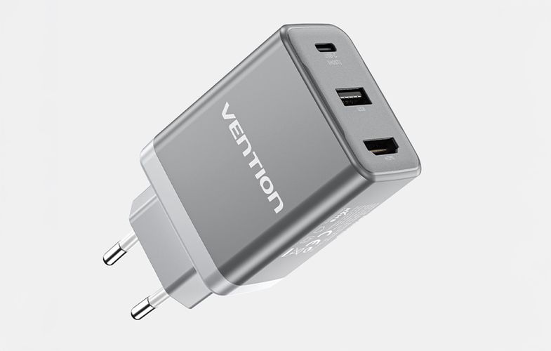 Vention FJAH0-EU USB(C+A)+HDMI GaN mains charger (60W/5W/4K@60Hz) (grey), Vention FJAH0-EU