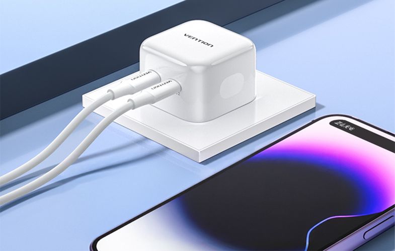 Vention FBPW0-EU USB(C+C) GaN (35W/35W) mains charger (white), Vention FBPW0-EU