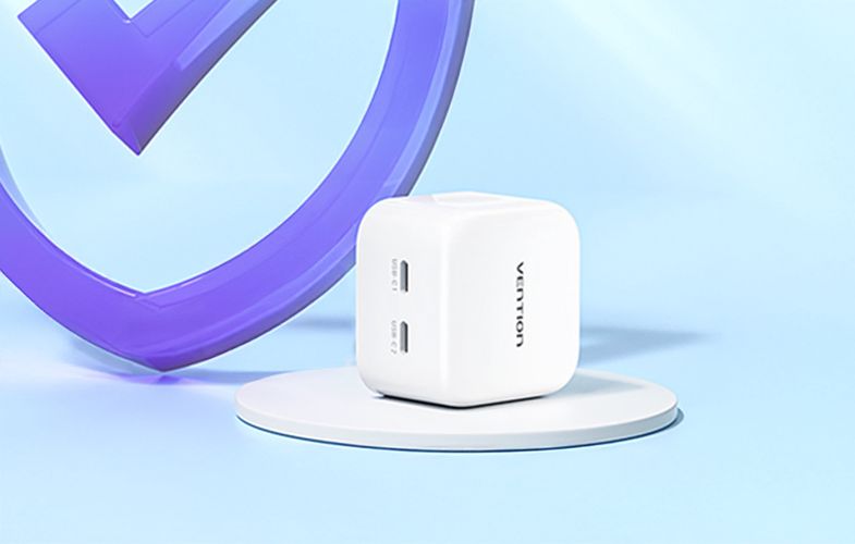 Vention FBPW0-EU USB(C+C) GaN (35W/35W) mains charger (white), Vention FBPW0-EU