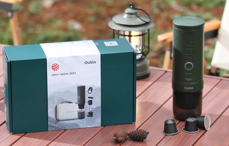 Outin Nano 7500mAh portable coffee maker set (Green) + protective case, OUTIN A000011