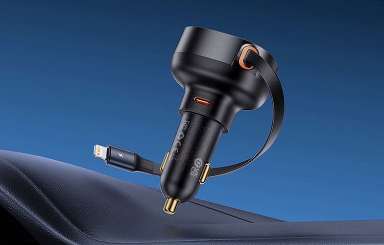 Car Charger Baseus Enjoyment Pro with lightning cable + USB-C , 55W (black), Baseus C00057803111-00