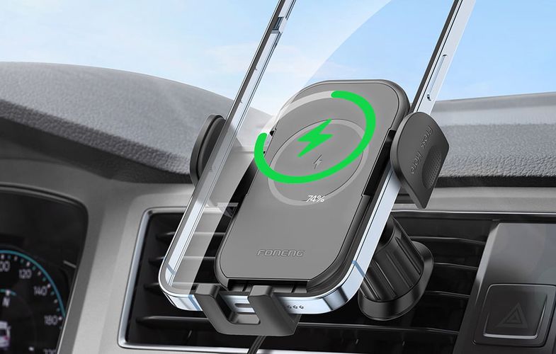 Foneng CP101 car grille mount with 15W wireless charger (black), Foneng CP101 Air Vent