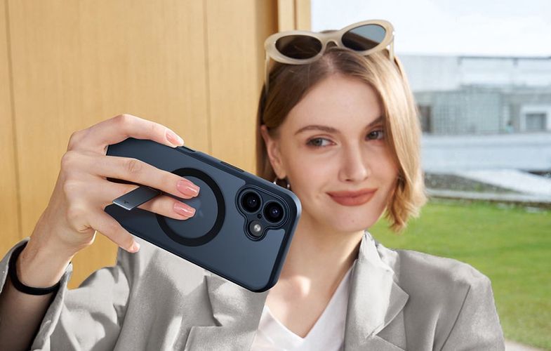Torras Pstand Spin Case for iPhone 16 Plus (Black), Torras X00RP157002