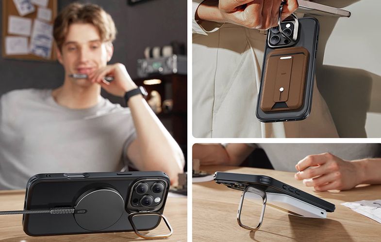 Hybrid Case (HaloLock) ESR with stand for iPhone 16 Pro Max (black), ESR 1A7500302