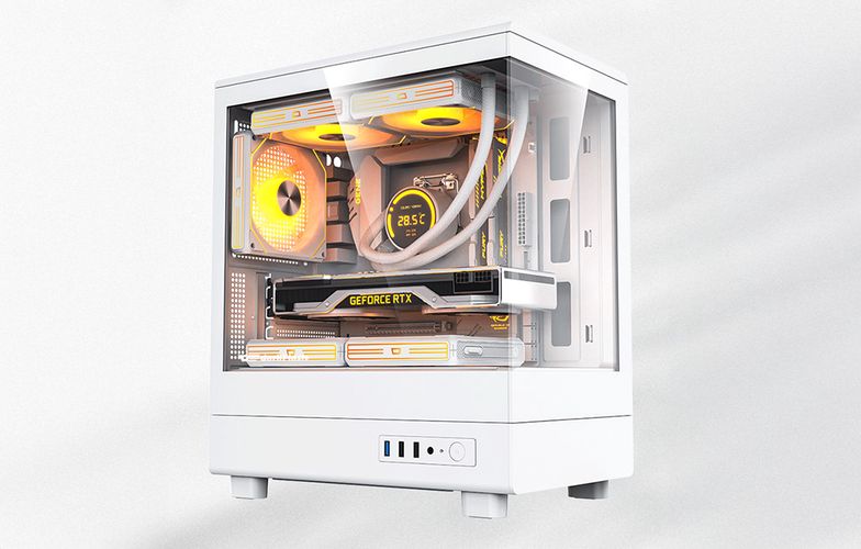 Darkflash DB330M computer case (white) + 3 ARGB fans, Darkflash DB330M White