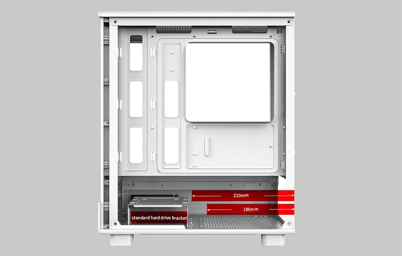 Darkflash DB330M computer case (white) + 3 ARGB fans, Darkflash DB330M White