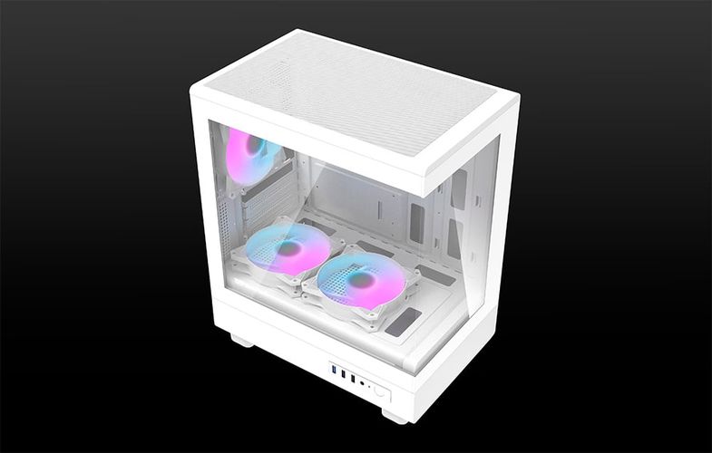 Darkflash DB330M computer case (white) + 3 ARGB fans, Darkflash DB330M White