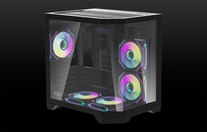 Darflash FT350 computer case + 5 aRGB fans (black), Darkflash FT350 Black
