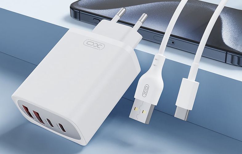 Wall charger XO CE22, 45W, GaN, 2x USB-C, 2x USB-A, XO CE22