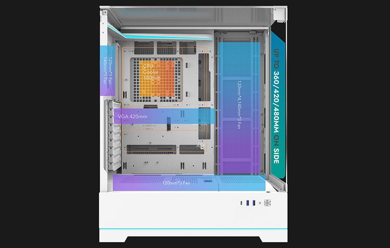 Darkflash DY450L PRO computer case (white) + 1 fan, Darkflash DY450L PRO White