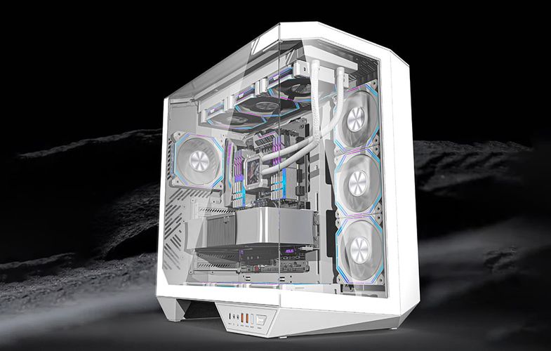 Darkflash DY470 computer case (white) + 4 fans, Darkflash DY470 White