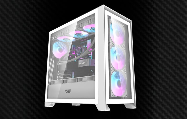 Darkflash DRX90 Glass computer case (white), Darkflash DRX90 Glass White