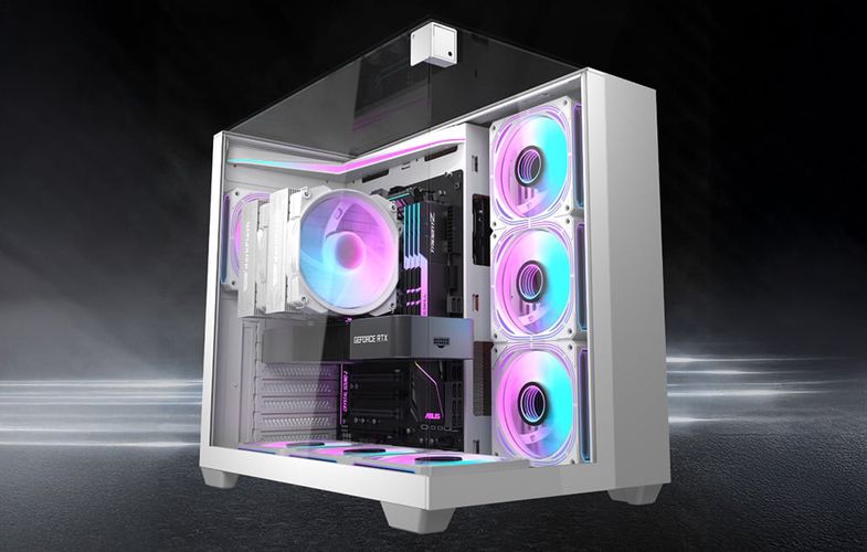 Darkflash TH285 computer case (white) + 4 fans, Darkflash TH285 White