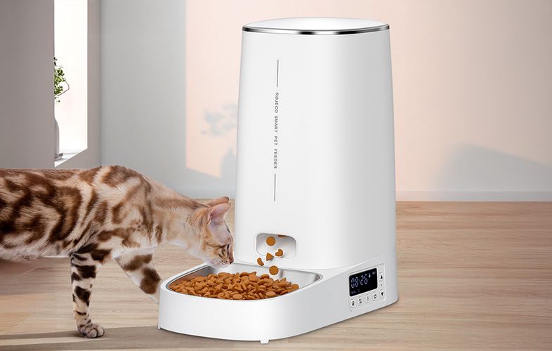 Automatic Pet Feeder Rojeco 4L Button Version (single bowl), Rojeco PTM-003