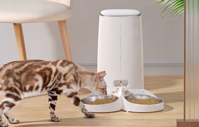 Automatic Pet Feeder Rojeco 4L Button Version (double bowl), Rojeco PTM-003 dual