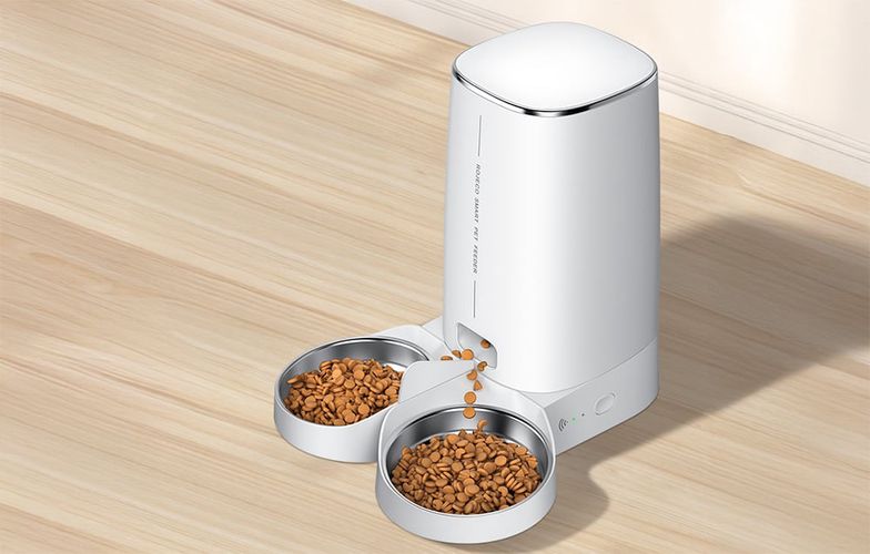 Automatic Pet Feeder Rojeco 4L Button Version (double bowl), Rojeco PTM-003 dual