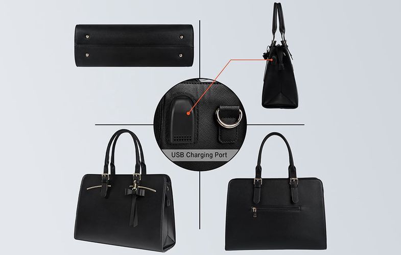 Women's 15.6'' laptop bag with cosmetic case Matein 1310 Black USB, Matein 1310