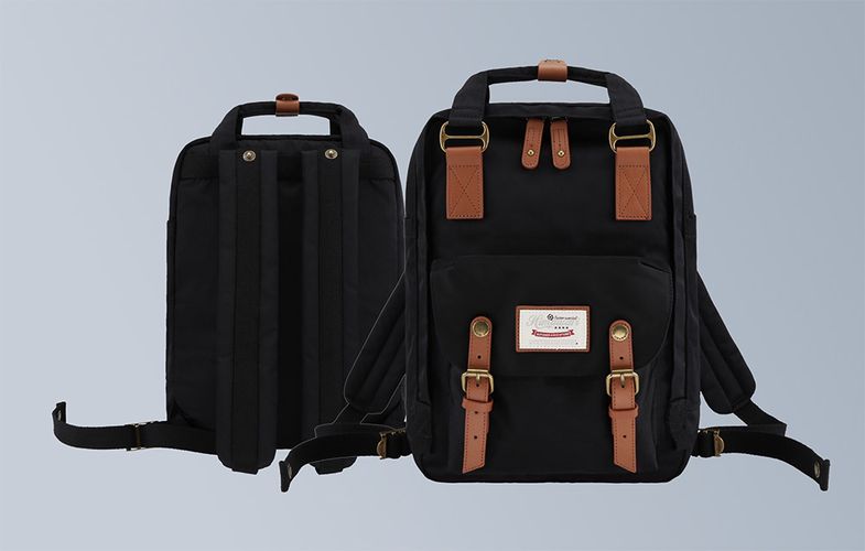 Himawari 188L black and brown 14'' laptop backpack, Himawari 188L-26