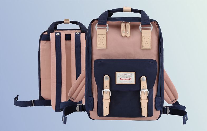 Himawari 188L 14'' laptop backpack (navy blue and pink), Himawari 188L-54