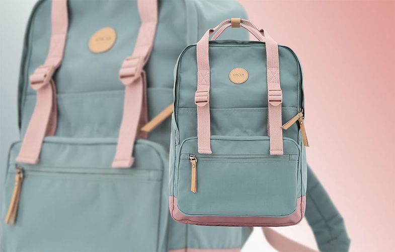 Himawari 15'' laptop backpack 1085B (blue-pink), Himawari 1085B-13