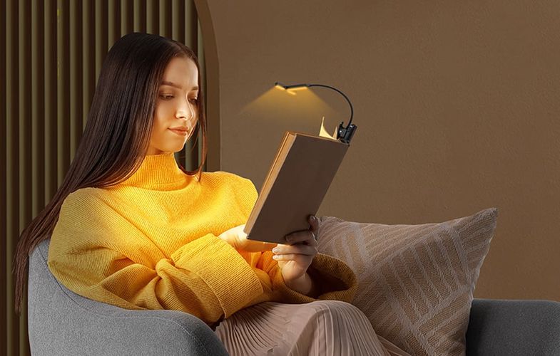 Tri-Head Book Light Glocusent GLCSNTA2302 USB-C 1000mAh Black, Glocusent GLCSNTA2302