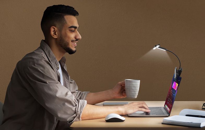 Tri-Head Book Light Glocusent GLCSNTA2302 USB-C 1000mAh Black, Glocusent GLCSNTA2302