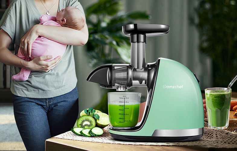 AMZCHEF 1501-GN-SM slow speed juicer (green), AMZCHEF ZM1501-GN-SM