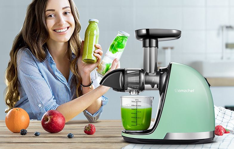 AMZCHEF 1501-GN-SM slow speed juicer (green), AMZCHEF ZM1501-GN-SM