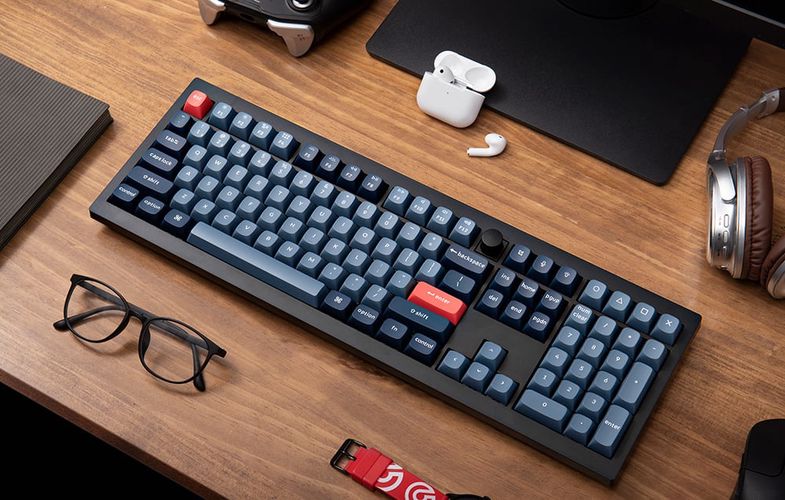 Keychron V6 Max QMK/VIA RGB Knob Barebone Switch Wireless Mechanical Keyboard (black), Keychron V6M-Z4