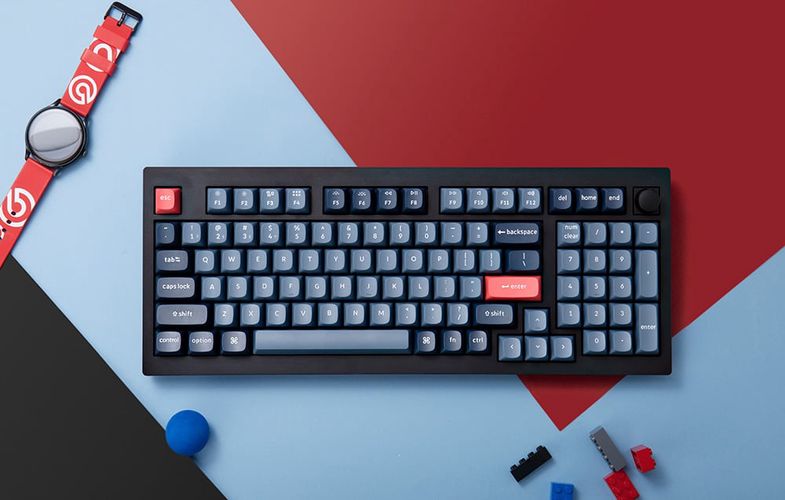 Keychron V5 Max QMK/VIA RGB Knob Red Switch Wireless Mechanical Keyboard (black), Keychron V5M-D1