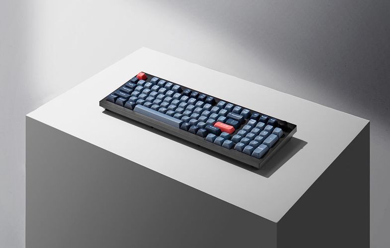 Keychron V5 Max QMK/VIA RGB Knob Red Switch Wireless Mechanical Keyboard (black), Keychron V5M-D1