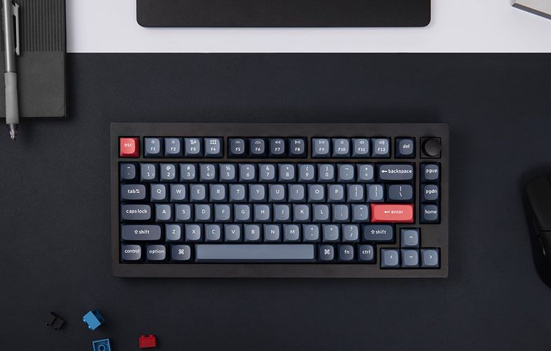 Keychron V1 Max QMK/VIA Knob Version Banana Switch Wireless Mechanical Keyboard (black), Keychron V1M-D4