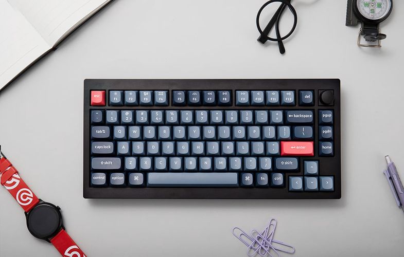 Keychron V1 Max QMK/VIA Knob Version Banana Switch Wireless Mechanical Keyboard (black), Keychron V1M-D4