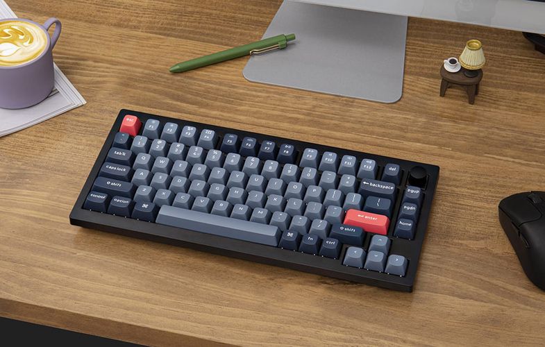 Keychron V1 Max QMK/VIA Knob Version Banana Switch Wireless Mechanical Keyboard (black), Keychron V1M-D4