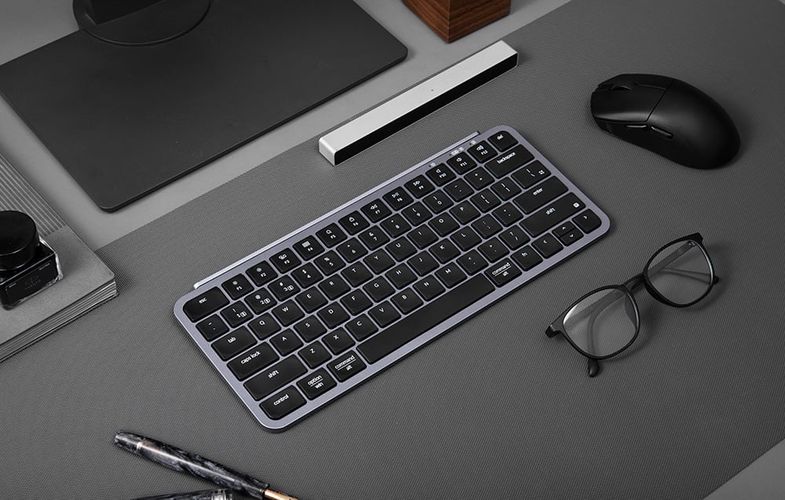 Keychron B1 Pro 2.4 GHz Ultra-Slim Wireless Keyboard (Gray), Keychron B1P-K1