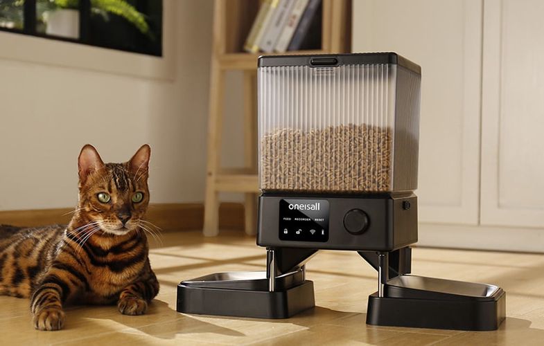 Oneisall dual automatic pet food dispenser without WIFI, Oneisall PFD 002