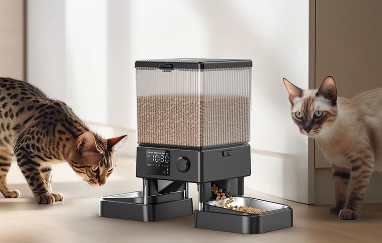 Oneisall dual automatic pet food dispenser without WIFI, Oneisall PFD 002