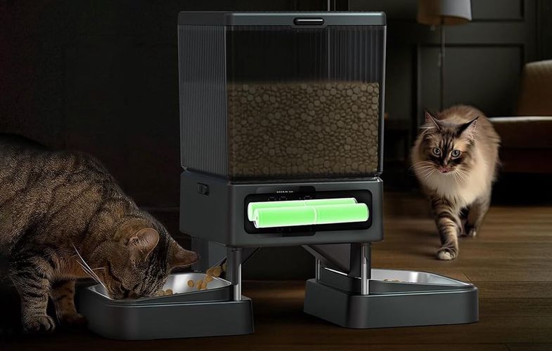 Oneisall dual automatic pet food dispenser without WIFI, Oneisall PFD 002