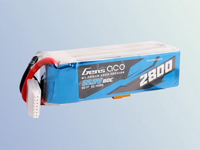 Lipo Gens ace 2800mAh 22.2V 60C 6S1P battery with XT60 connector, Gens ace GEA28006S60X6