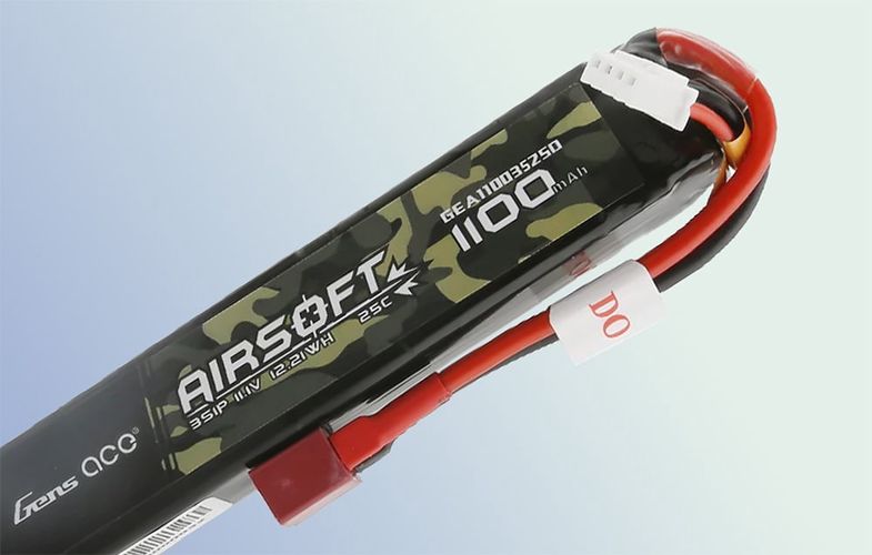 Lipo Gens ace 25C 1100mAh 3S1P 11.1V Airsoft Gun battery with T-plug, Gens ace GEA11003S25D