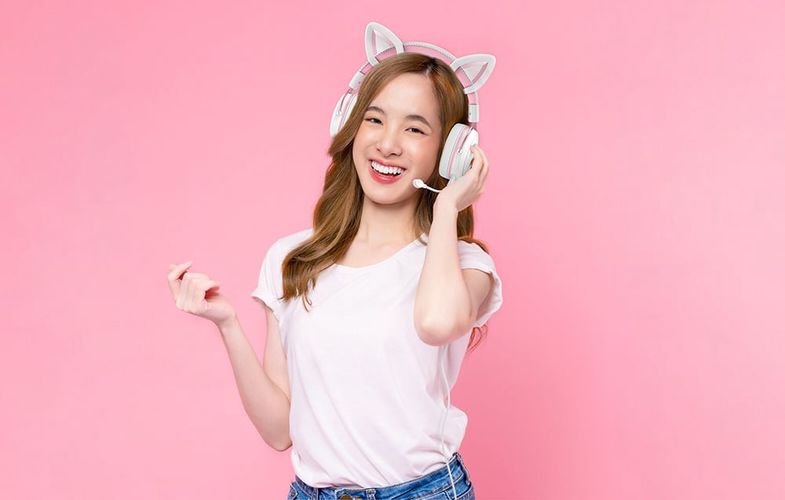 ONIKUMA X10 White/Pink/Cat Ears Gaming Headphones, ONIKUMA X10 Cat Ears