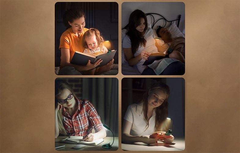 Wireless lamp Glocusent mini GLCSNTBL102G clip-on book light, USB-C Green, Glocusent GLCSNTBL102G