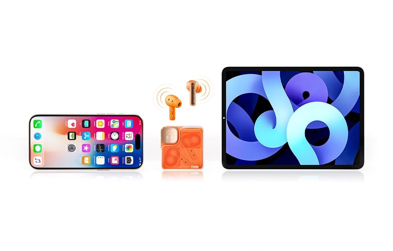 TWS QCY MeloBuds Neo T31 headphones (orange), QCY T31 orange