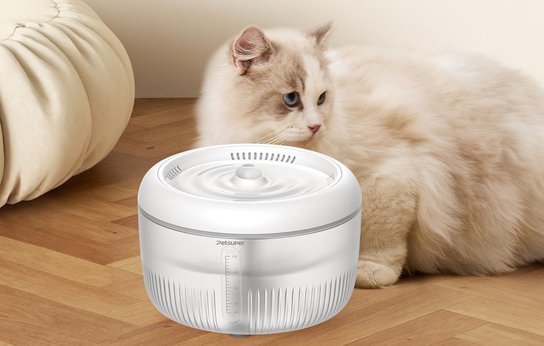 Petsuper PW02 2.5L smart dog and cat fountain/drinker (white), Petsuper PW02