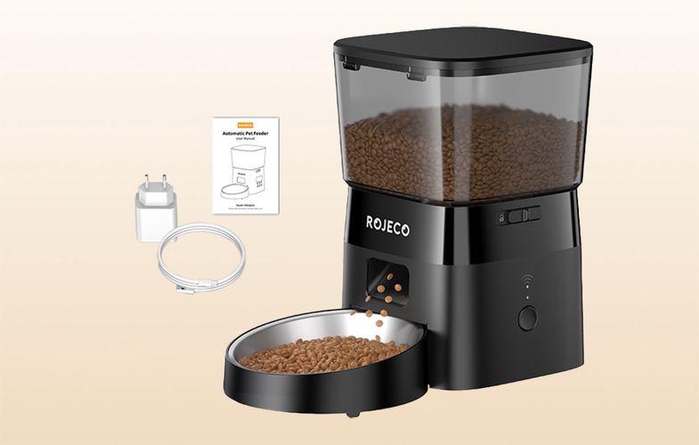 Rojeco 2L Automatic Pet Feeder WiFi Version (black), Rojeco RWSQ-12-WiFi-Black