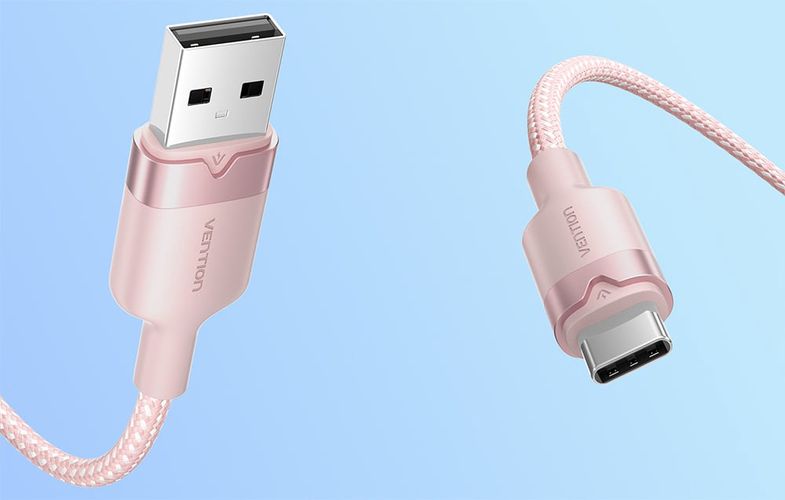 USB 2.0 A to USB-C 3A Vention CTNPF 1M cable (pink), Vention CTNPF