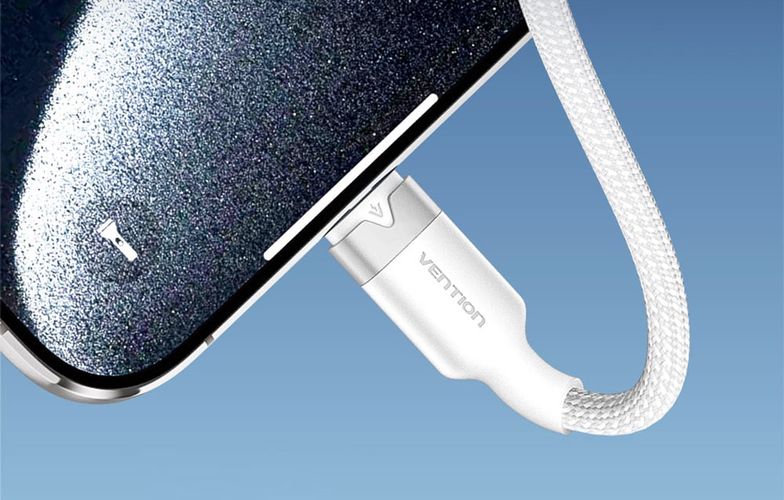 USB 2.0 A to USB-C 6A Vention CTOWH 2M cable (white), Vention CTOWH