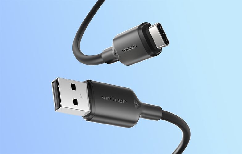 USB 2.0 A to USB-C 3A cable Vention CTQBH 2M (black), Vention CTQBH