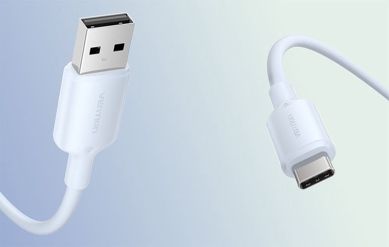 USB 2.0 A to USB-C 3A cable Vention CTQLH 2M (blue), Vention CTQLH
