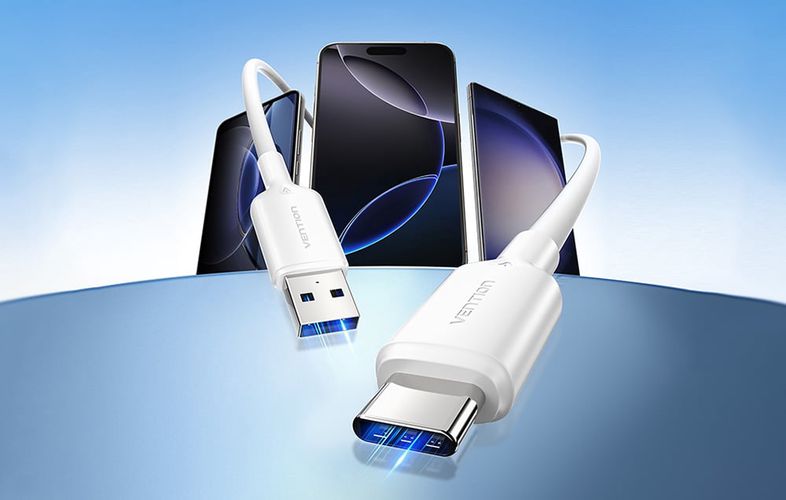 USB 2.0 A to USB-C 3A cable Vention CTQLH 2M (blue), Vention CTQLH